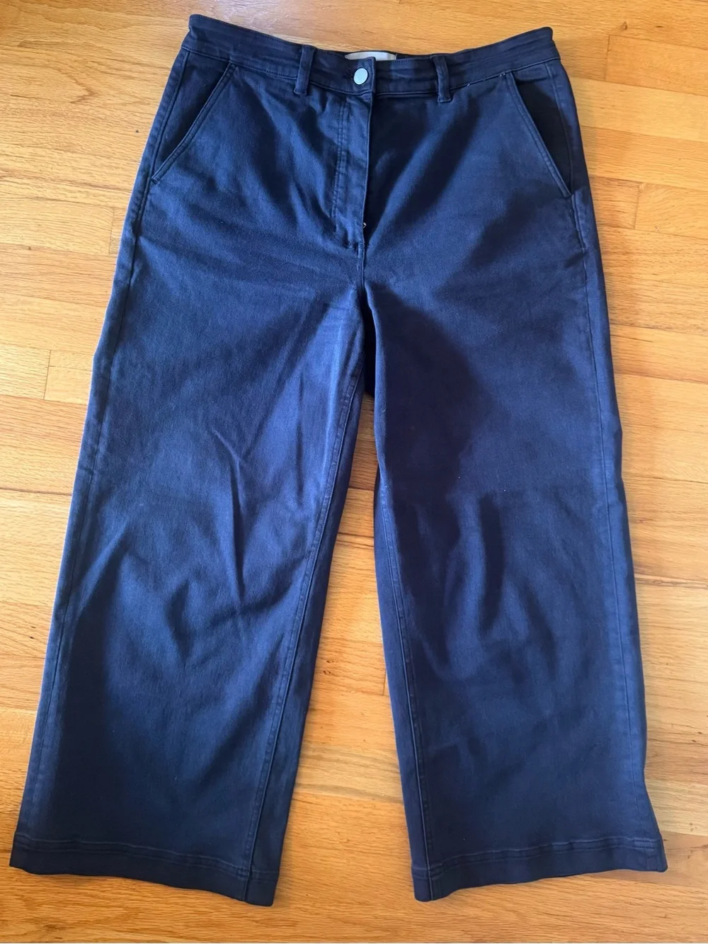 Everlane wide-leg cropped pants in Navy